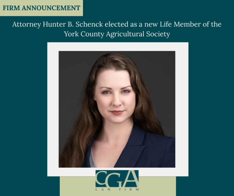 Attorney Hunter B. Schenck elected as a new Life Member of the York County Agricultural Society
