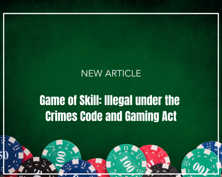 Game of Skill: Illegal under the Crimes Code and Gaming Act